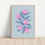 Pink Abstract Flowers, Art Print, thumbnail 3 of 4