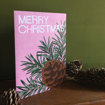 Illustrated Christmas Cards Mistletoe Poinsettia Pine, 5 of 7