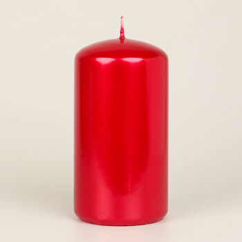 G Decor Grace Red Metallic Shine Pillar Candle, 5 of 7