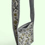 Mini Cross Body Bag | Grey And White Block Print Floral, thumbnail 3 of 5