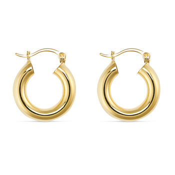 Chunky Small 14 K Thick Gold Or Silver Hoop Earrings, 3 of 7