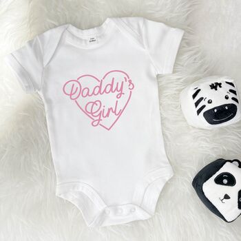 Daddy's Girl Fathers Day Babygrow With Heart, 3 of 9
