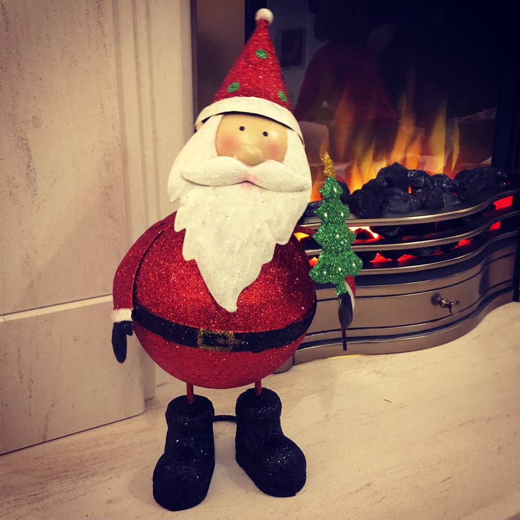 wobbly father christmas decoration by garden selections