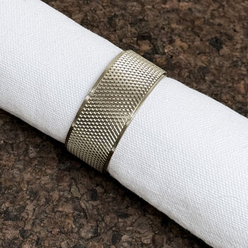 Brass Knurled Napkin Ring Holders, 3 of 6