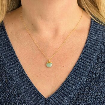 The Orb Aquamarine March Birthstone Necklace, Gold, 2 of 8