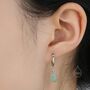 Sterling Silver Natural Faceted Crystal Huggie Hoop Earrings, thumbnail 9 of 9