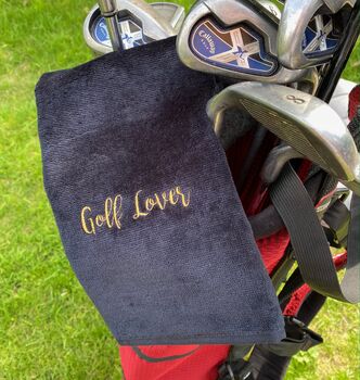 Golf Towel With Embroidered Slogan, 2 of 5