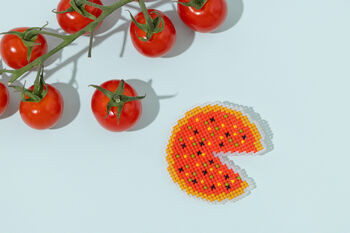 Make Your Own Pizza Brooch Cross Stitch Kit, 3 of 5