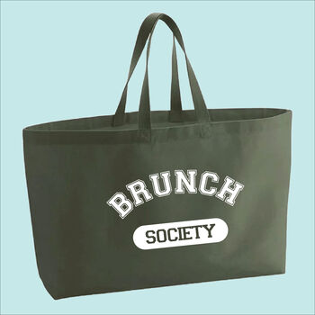 Brunch Society Premium Canvas Oversized Tote Bag, 9 of 10
