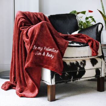 Personalised Red Blanket With Your Own Text, 3 of 6