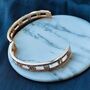 18ct Rose Gold Zircon Roman Number Cuff Bracelet, thumbnail 3 of 5