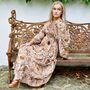 'Danica' Cream, Terracotta And Gold Floral Print Maxi Dress, thumbnail 11 of 12