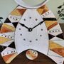 Large Mantel Clock In Shades Of Yellow Triangle Motif, thumbnail 3 of 9