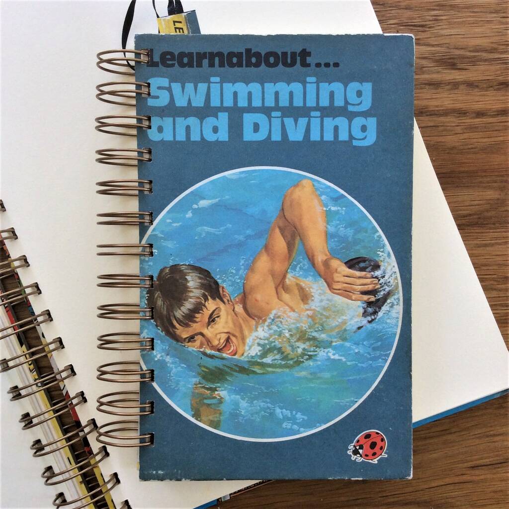 'How To Swim And Dive' Upcycled Notebook, 1 of 6