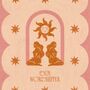 Sun Worshipper, Pink, Celestial Bohemian Sun Art Poster, thumbnail 3 of 3