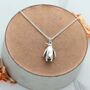 Sterling Silver Penguin Charm Necklace, thumbnail 2 of 3