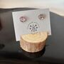 Pink Abstract Fused Glass Sterling Silver Stud Earrings, thumbnail 1 of 10