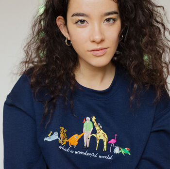 What A Wonderful World Embroidered Sweatshirt, 2 of 12
