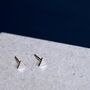 Sterling Silver Triangle Stud Earrings, thumbnail 2 of 8