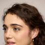 Dainty Pearl Gold Hoop Earrings, thumbnail 2 of 6