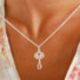 Lotus Pink Cubic Zirconia Sterling Silver Necklace, thumbnail 4 of 9