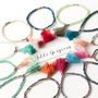 Tassel Stretch Colourful Crystal Bracelets, thumbnail 1 of 12