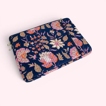 Laptop Or iPad Case | Various Prints Available In Cotton Block Print Quilted Fabrics, 9 of 12