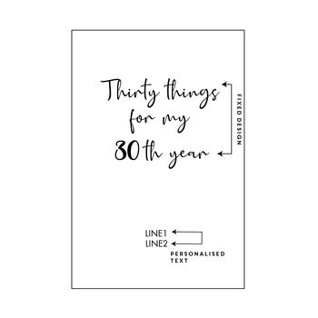 Personalised 30 Things For 30th Year Planner Notebook, 4 of 12