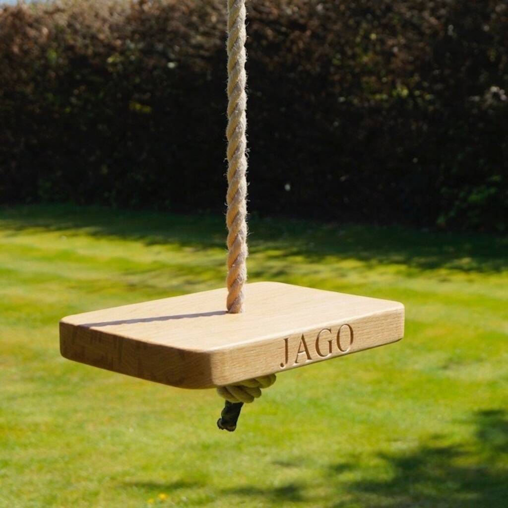 Personalised Wooden Monkey Rope Tree Swing, 1 of 6
