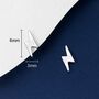 Tiny Sterling Silver Lightning Bolt Stud Earrings, thumbnail 3 of 9