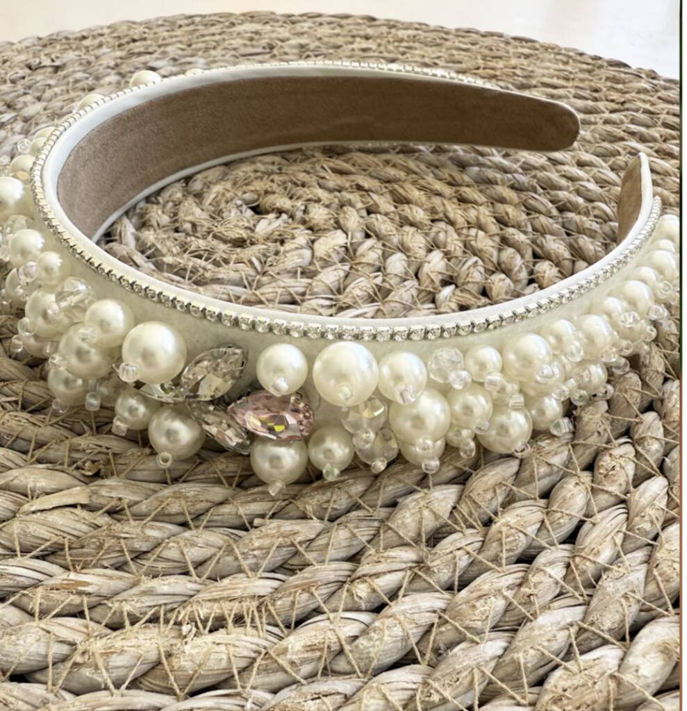 Petal Grace Headband With A Pink Satin Drawstring Bag // Ages Six To Adult, 1 of 6