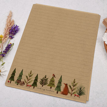 A5 Kraft Letter Writing Paper With Woodland Animals, 3 of 4