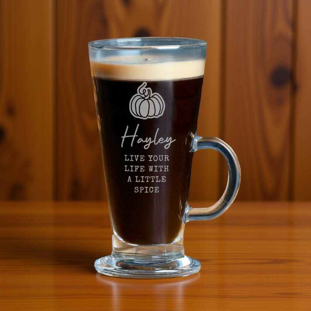Personalised Trick‑Or‑Treat Pumpkin Latte Glass, 1 of 4