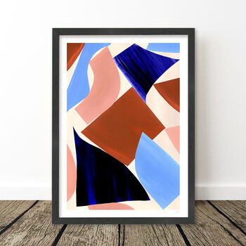 Blue And Pink Abstract Cut Out Shapes Art Print, 9 of 10