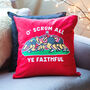 Funny Rugby Christmas Cushion, thumbnail 1 of 5