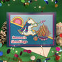 Festive Polar Bear Seasons Greetings Card, thumbnail 1 of 3