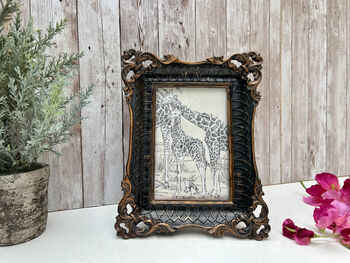 Black Ornate Photo Frame 6x4 Elegant Picture Frame Gift, 3 of 10