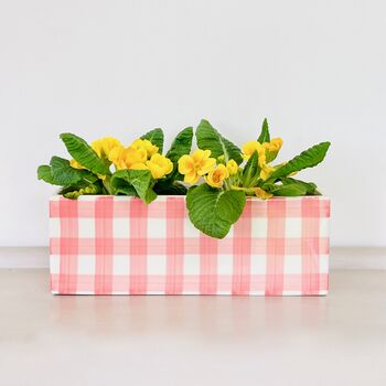 Pink Gingham Plant Pot, 2 of 5