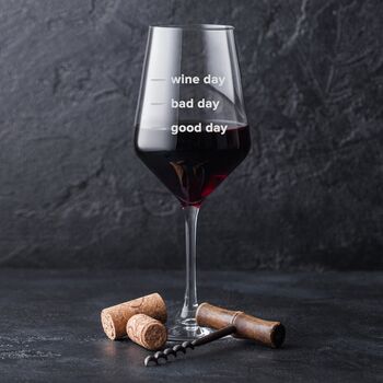 'Good Day, Bad Day, Wine Day' Glass, 2 of 4