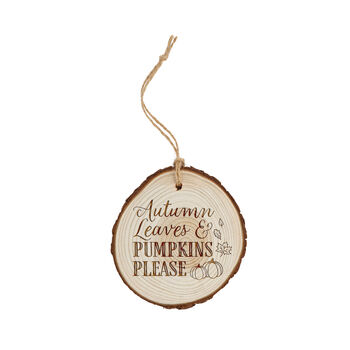 Autumn Leaves And Pumpkins Please Log Sign | Autumn Fall Door Hanger | Cosy Autumn Home Decor | Decoration, 2 of 2