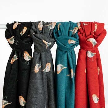 Christmas Red Robin Winter Scarf, 2 of 2