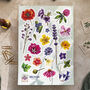 Colourful Floral Vinyl Sticker Sheet, thumbnail 1 of 4