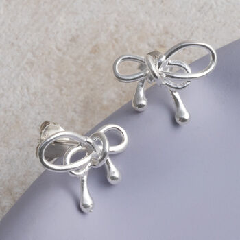 Sterling Silver Bow Studs, 4 of 5