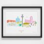 Liverpool Skyline Cityscape Landmarks Art Print, thumbnail 2 of 2