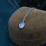Oval Moonstone Pendant Necklace In Sterling Silver, thumbnail 4 of 11