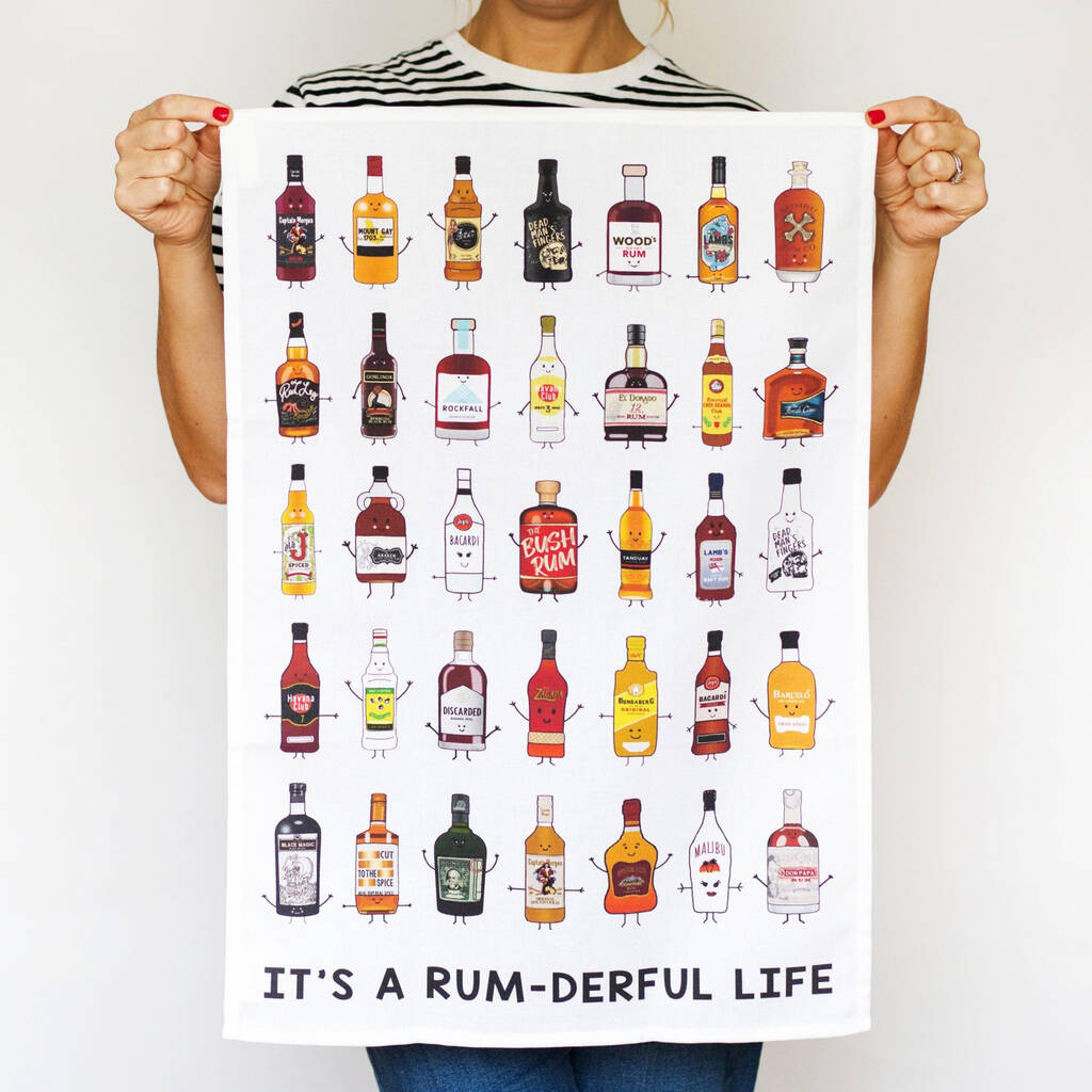 'It's A Rumderful Life' Rum Tea Towel, 1 of 4