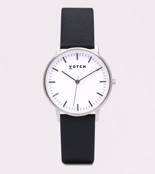 New Collection Silver Vegan Leather Watch, 4 of 12