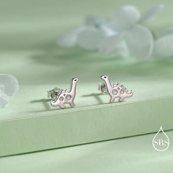 Cute Dinosaur Stud Earrings In Sterling Silver, 10 of 12