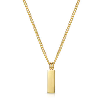 Tag Personalised Men's Necklace 18 K Gold Plated Steel, 6 of 6
