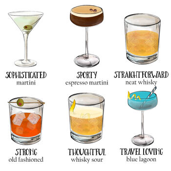 Personalised Secret Message Cocktail Personality Print, 7 of 9